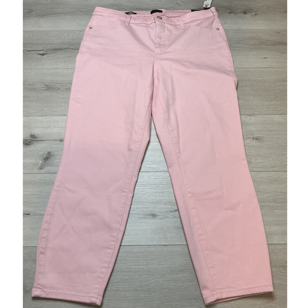 Talbots Simply Flattering Jegging Crop Pink Slimming Denim Jeans 14 New With Tag - Picture 4 of 11